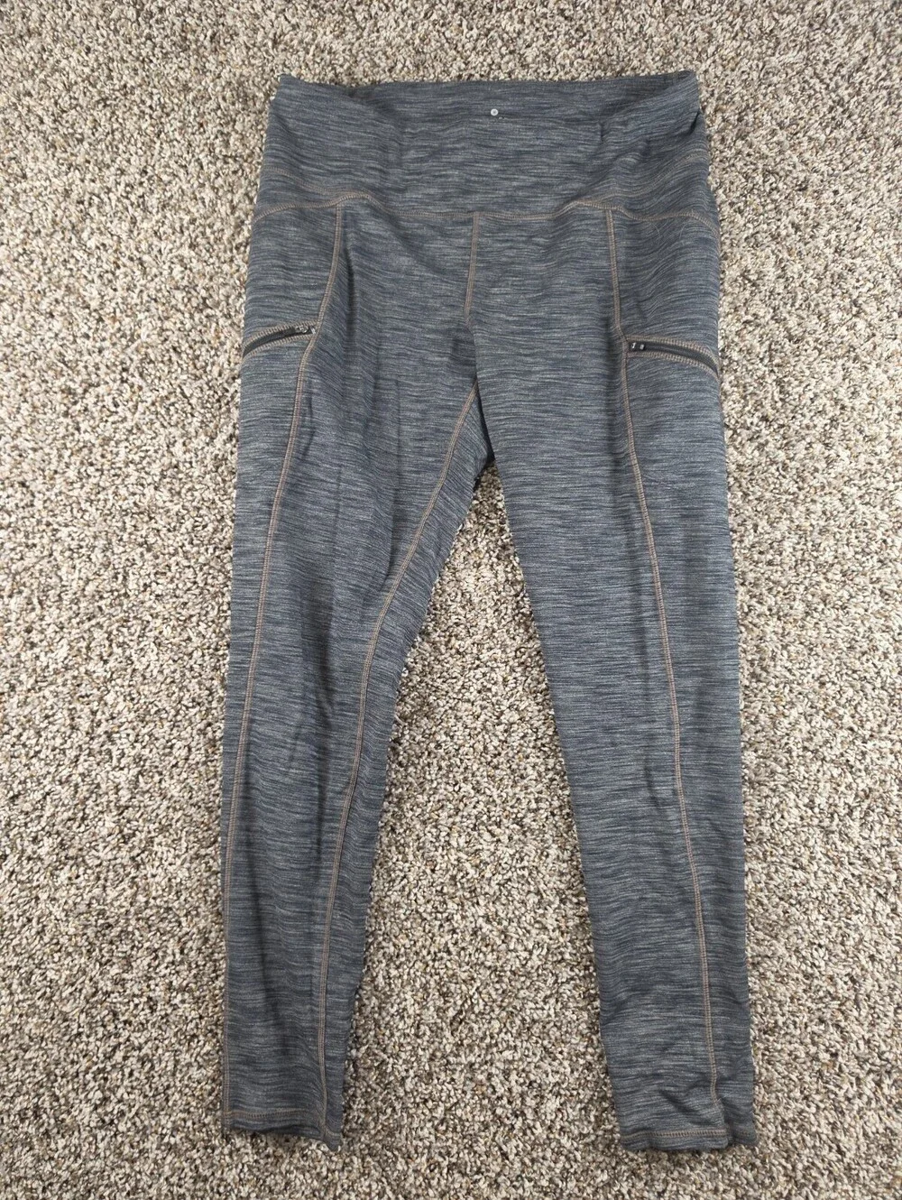 Athleta Womens Sz L Drifter Cozy / Zippered Pocket Leggings Gray